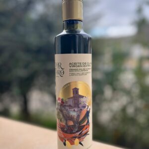 Botella de medio litro aceite de oliva virgen extra, cosecha temprana de octubre, Flor de oro