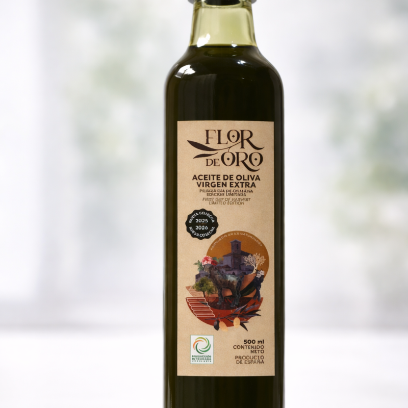 Pet de 500 ml de aceite de oliva virgen extra verde cosecha 25/26