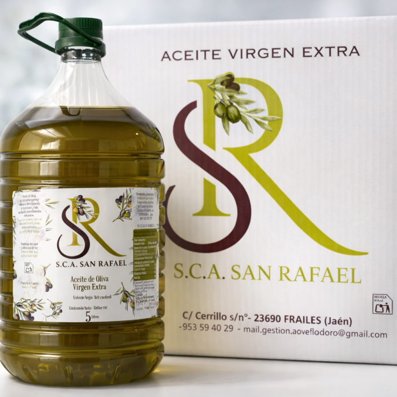 Aceite de Oliva Virgen Extra SIN FILTRAR – PET 5 litros (Caja de 4 unidades) SIN FILTRAR